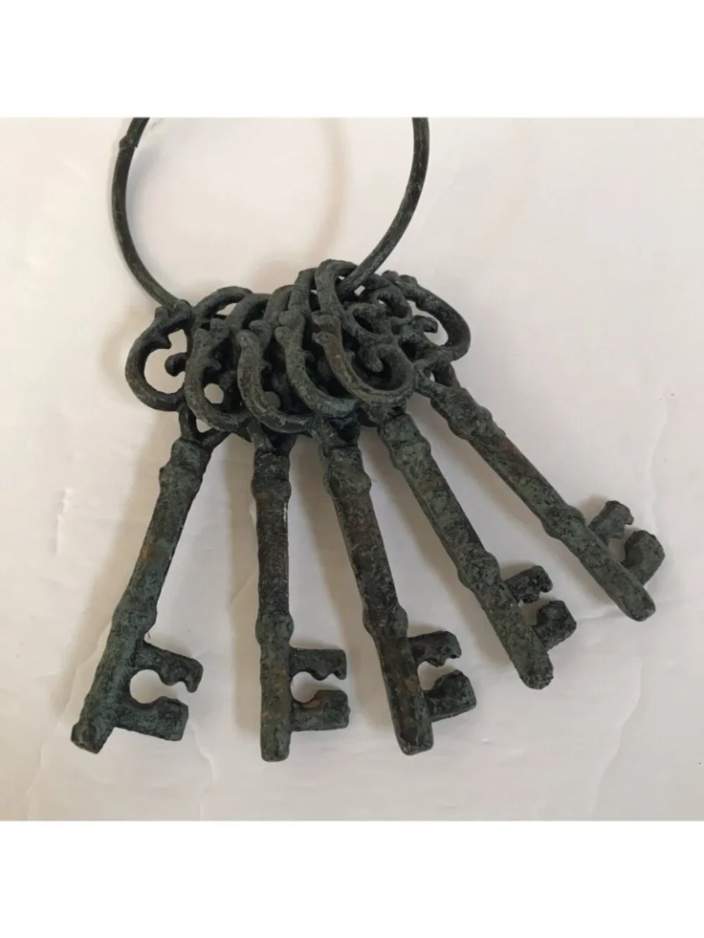 Metal Skeleton Keys Halloween Patina Iron Cottage Horror Prop Goth Victorian Art